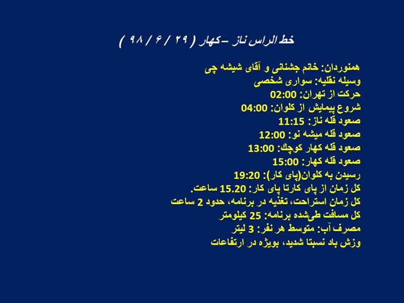 خط الراس ناز و کهار